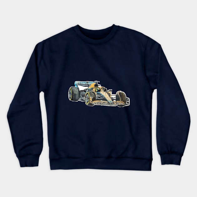 Racing Car in watercolours pattern illustration, Formula 1 watercolours Crewneck Sweatshirt by Ala Lopatniov